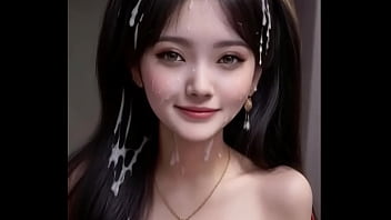 Gadis-gadis Hanfu Putih Imut Tersipu Malu Dengan Cairan Putih Memenuhi Tubuh Mereka