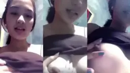 Gadis Muda Montok Pamer Payudara Ditekan