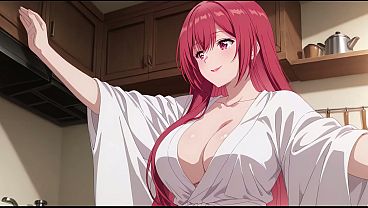 Anak Tiri Pulang Cepet, Lihat Ibu Tiri Masak Pake Baju Tipis Doang. Kureha Enomoto Cosplay Porno Bikinan Ai.
